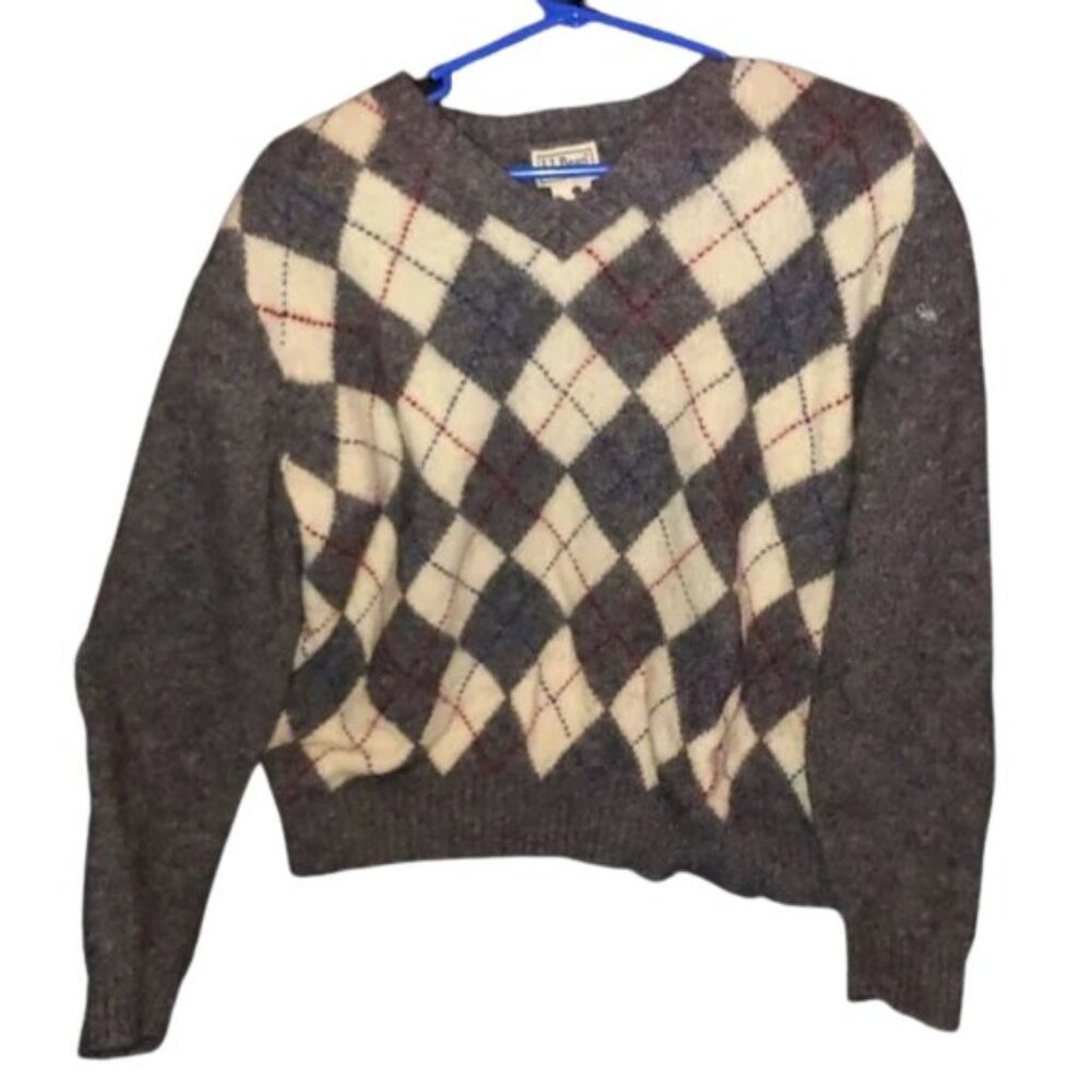 XL-Reg O JSS9 L. L. Bean Shetland 100% Wool Vintage Warm Winter Sweater